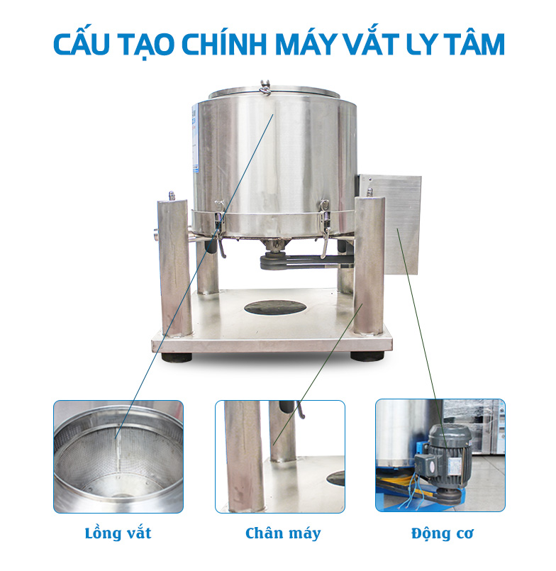 Máy vắt ly tâm 150 lít inox 304